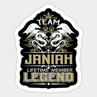 Janiah Name T Shirt -  Team Janiah Lifetime Member Legend Name Gift Item Tee Sticker